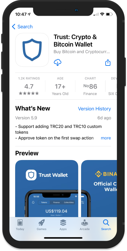 Trust Wallet on Apple Store